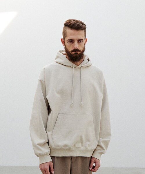 LIDNM（リドム）の「WIDE LOOSE PARKA（パーカー・メンズ・ブラウン/ホワイト・M/L）」の4枚目の写真