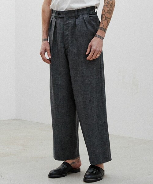 WOOL BAGGY TROUSERS