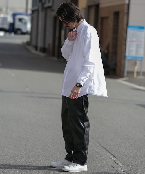 URBAN RESEARCH Sonny Label（アーバンリサーチサニーレーベル）の「ALBINIオーバーシャツ（その他・メンズ・ネイビー/ホワイト/ストライプ・M/L）」の5枚目の写真