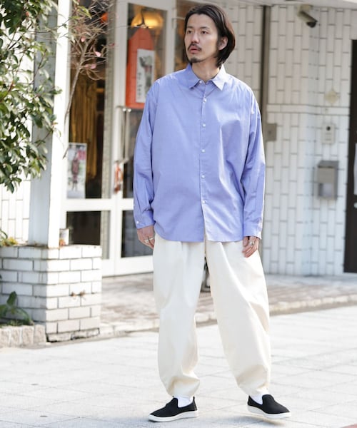 URBAN RESEARCH Sonny Label（アーバンリサーチサニーレーベル）の「ALBINIオーバーシャツ（その他・メンズ・ネイビー/ホワイト/ストライプ・M/L）」の4枚目の写真
