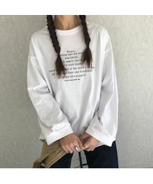 copine | 【2021ss】袖までゆったりオーバーサイズ！シンプルロゴプリントロンT(2color)【クリックポスト対象商品】(Tシャツ/カットソー)