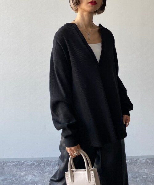 PAGEBOY（ページボーイ）の「【CORE】ヘビーオンスリブプルオーバー（トップス・レディース・オフホワイト/ブラック・FREE）」の10枚目の写真