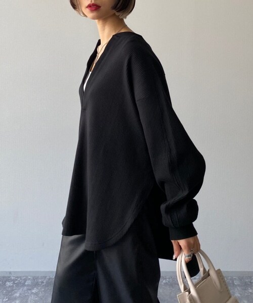 PAGEBOY（ページボーイ）の「【CORE】ヘビーオンスリブプルオーバー（トップス・レディース・オフホワイト/ブラック・FREE）」の9枚目の写真