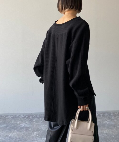 PAGEBOY（ページボーイ）の「【CORE】ヘビーオンスリブプルオーバー（トップス・レディース・オフホワイト/ブラック・FREE）」の13枚目の写真