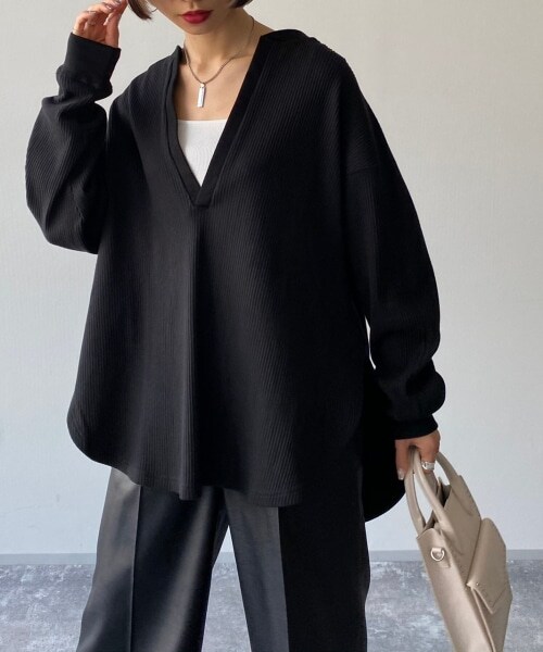 PAGEBOY（ページボーイ）の「【CORE】ヘビーオンスリブプルオーバー（トップス・レディース・オフホワイト/ブラック・FREE）」の11枚目の写真