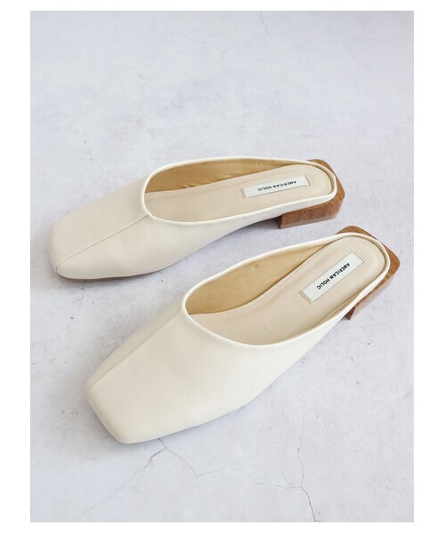 AMERICAN HOLIC（アメリカンホリック）の「【先行予約】オーバーヒールスクエアミュール（シューズ・アイボリー/ブラック/バーガンディー・S/M/L）」の8枚目の写真