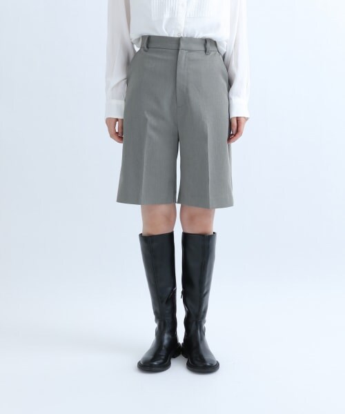 JEANASIS（ジーナシス）の「Straight Setup Short Pants（パンツ・ブラック()/グレー()/ブラウン系その他()）」の2枚目の写真