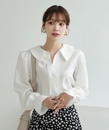 DHOLIC | カラースリットネックブラウス(シャツ/ブラウス)