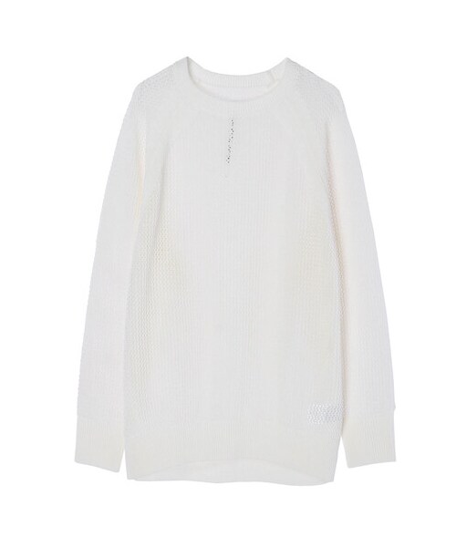 GARAGE OF GOOD CLOTHING（ガレージオブグッドクロージング）の「メッシュクルーネックプルオーバー（トップス・オフホワイト/ブラック/ライトベージュ・F）」の21枚目の写真