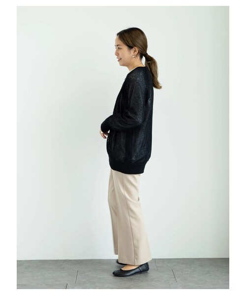 GARAGE OF GOOD CLOTHING（ガレージオブグッドクロージング）の「メッシュクルーネックプルオーバー（トップス・オフホワイト/ブラック/ライトベージュ・F）」の8枚目の写真