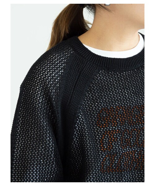 GARAGE OF GOOD CLOTHING（ガレージオブグッドクロージング）の「メッシュクルーネックプルオーバー（トップス・オフホワイト/ブラック/ライトベージュ・F）」の3枚目の写真
