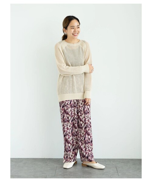 GARAGE OF GOOD CLOTHING（ガレージオブグッドクロージング）の「メッシュクルーネックプルオーバー（トップス・オフホワイト/ブラック/ライトベージュ・F）」の12枚目の写真