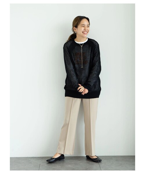 GARAGE OF GOOD CLOTHING（ガレージオブグッドクロージング）の「メッシュクルーネックプルオーバー（トップス・オフホワイト/ブラック/ライトベージュ・F）」の6枚目の写真