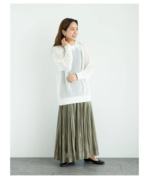 GARAGE OF GOOD CLOTHING（ガレージオブグッドクロージング）の「メッシュクルーネックプルオーバー（トップス・オフホワイト/ブラック/ライトベージュ・F）」の16枚目の写真