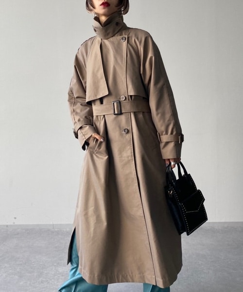 PAGEBOY（ページボーイ）の「シャンブレートレンチコート（ジャケット/アウター・ベージュ/ダスティーブルー）」の11枚目の写真