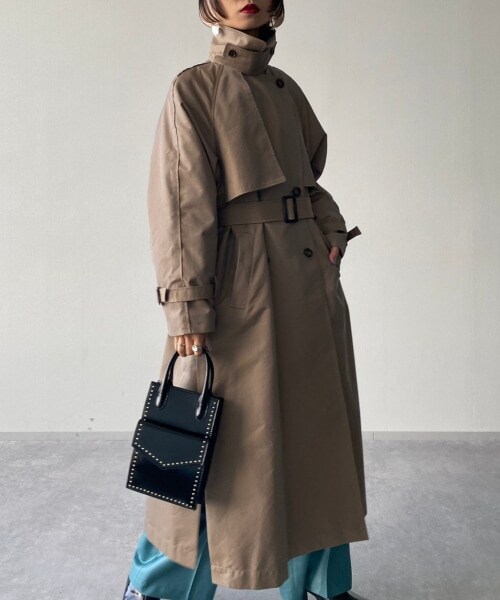 PAGEBOY（ページボーイ）の「シャンブレートレンチコート（ジャケット/アウター・ベージュ/ダスティーブルー）」の9枚目の写真