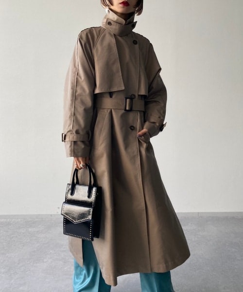 PAGEBOY（ページボーイ）の「シャンブレートレンチコート（ジャケット/アウター・ベージュ/ダスティーブルー）」の8枚目の写真