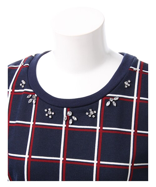 INGNI（イング）の「ウィンドペン柄／TOPS B（トップス・レディース・ｵﾌﾎﾜｲﾄ/ｺﾝ・M）」の3枚目の写真