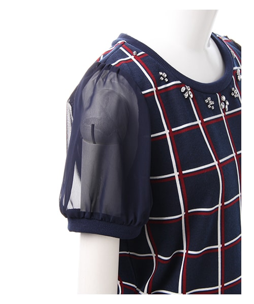 INGNI（イング）の「ウィンドペン柄／TOPS B（トップス・レディース・ｵﾌﾎﾜｲﾄ/ｺﾝ・M）」の5枚目の写真