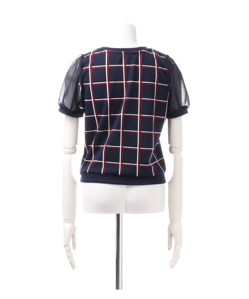 INGNI（イング）の「ウィンドペン柄／TOPS B（トップス・レディース・ｵﾌﾎﾜｲﾄ/ｺﾝ・M）」の2枚目の写真