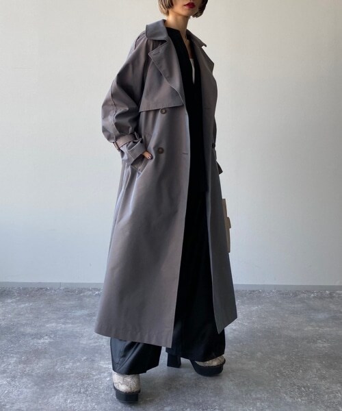 PAGEBOY(ページボーイ)の「【CORE】シャンブレートレンチコート(ジャケット/アウター・レディース・ベージュ/ダスティーブルー・S, M)」の15枚目の写真