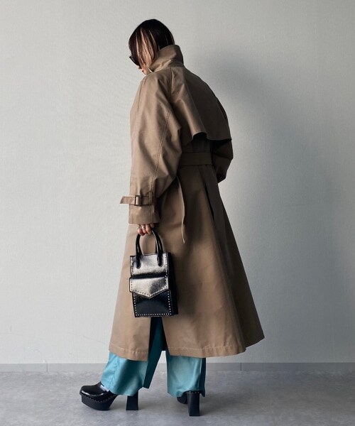 PAGEBOY(ページボーイ)の「【CORE】シャンブレートレンチコート(ジャケット/アウター・レディース・ベージュ/ダスティーブルー・S, M)」の14枚目の写真