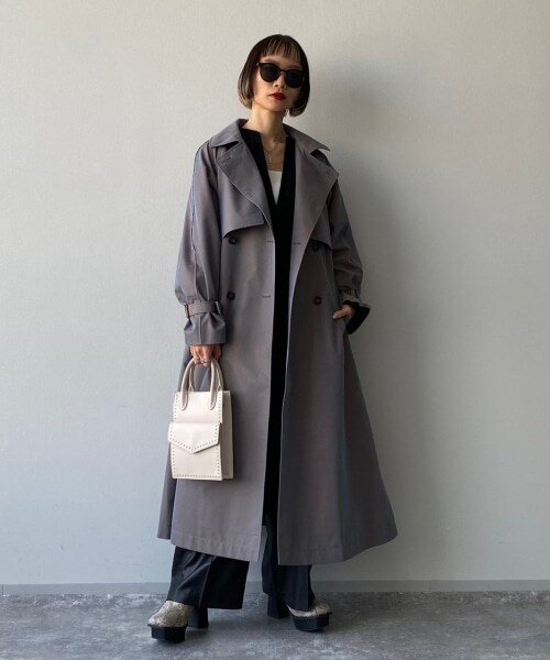 PAGEBOY(ページボーイ)の「【CORE】シャンブレートレンチコート(ジャケット/アウター・レディース・ベージュ/ダスティーブルー・S, M)」の20枚目の写真
