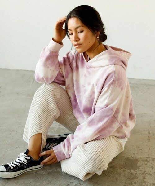 Auntie Rosa Holiday（アンティローザホリデー）の「タイダイパーカー（パーカー・レディース・ブラック/グリーン/ブルー/パープル・FREE）」の4枚目の写真