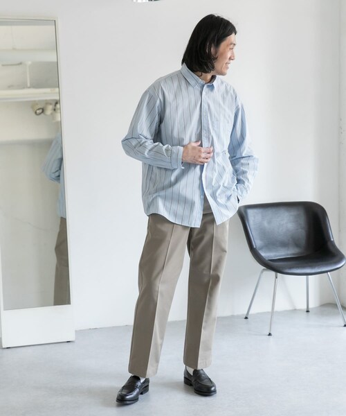 URBAN RESEARCH DOORS（アーバンリサーチドアーズ）の「ストライプドロップショルダーシャツ（その他・メンズ・Beige Srp/Blue Srp/Ecru Srp・38/40）」の9枚目の写真