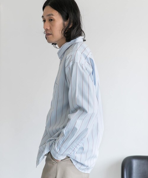 URBAN RESEARCH DOORS（アーバンリサーチドアーズ）の「ストライプドロップショルダーシャツ（その他・メンズ・Beige Srp/Blue Srp/Ecru Srp・38/40）」の4枚目の写真