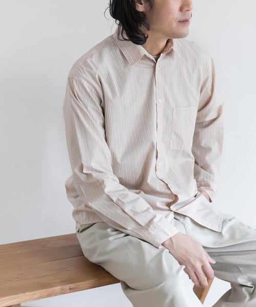 URBAN RESEARCH DOORS（アーバンリサーチドアーズ）の「ストライプドロップショルダーシャツ（その他・メンズ・Beige Srp/Blue Srp/Ecru Srp・38/40）」の16枚目の写真