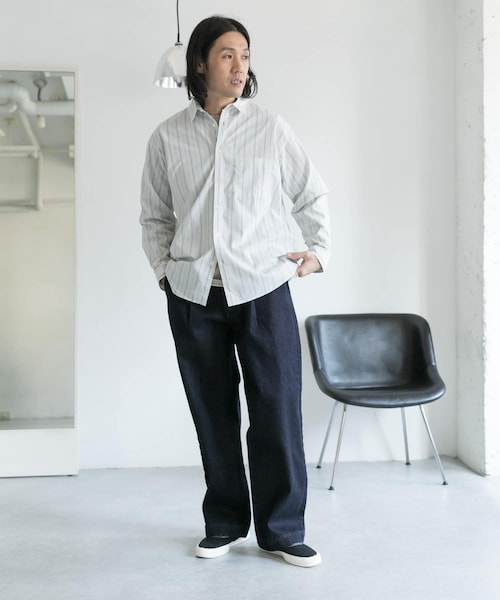 URBAN RESEARCH DOORS（アーバンリサーチドアーズ）の「ストライプドロップショルダーシャツ（その他・メンズ・Beige Srp/Blue Srp/Ecru Srp・38/40）」の13枚目の写真