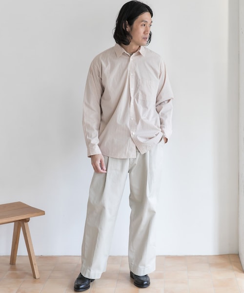 URBAN RESEARCH DOORS（アーバンリサーチドアーズ）の「ストライプドロップショルダーシャツ（その他・メンズ・Beige Srp/Blue Srp/Ecru Srp・38/40）」の18枚目の写真