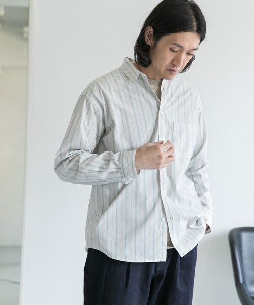 URBAN RESEARCH DOORS（アーバンリサーチドアーズ）の「ストライプドロップショルダーシャツ（その他・メンズ・Beige Srp/Blue Srp/Ecru Srp・38/40）」の11枚目の写真