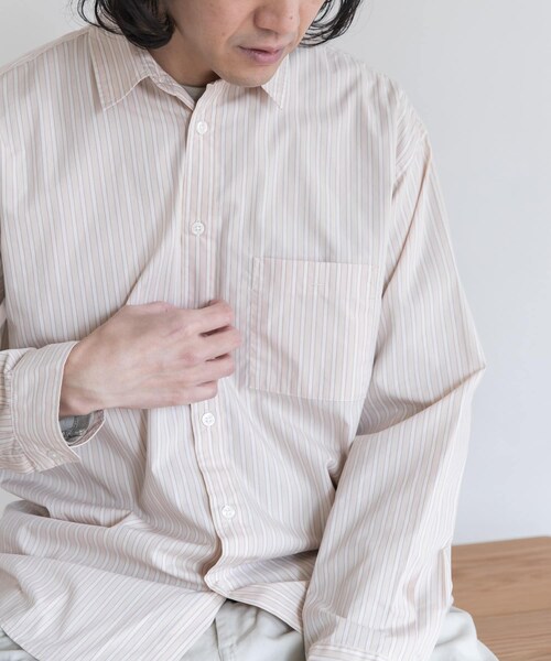 URBAN RESEARCH DOORS（アーバンリサーチドアーズ）の「ストライプドロップショルダーシャツ（その他・メンズ・Beige Srp/Blue Srp/Ecru Srp・38/40）」の15枚目の写真