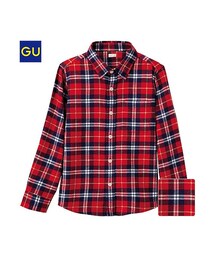 GU | （GU）ネルチェックシャツ（長袖）Ａ(トップス)