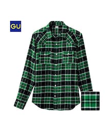 GU | （GU）ネルチェックウェスタンシャツ（タータン・長袖）Ｂ(トップス)
