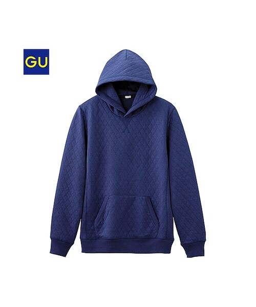 GU（ジーユー）の「（GU）ダイヤパターンプルパーカ（長袖）（MEN ⁄ パーカ・カーディガン・メンズ・NAVY/BLUE/GRAY/BLACK/WINE・M/L/XL/S）」の4枚目の写真