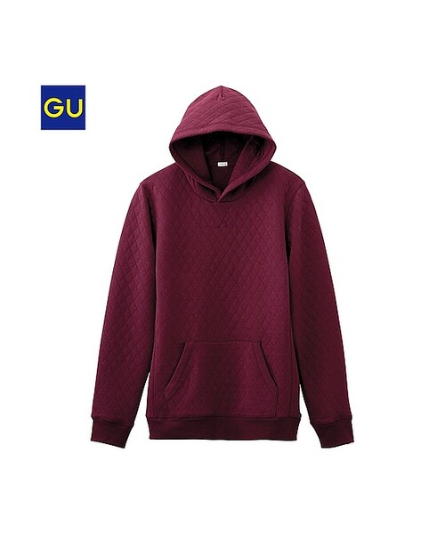 GU（ジーユー）の「（GU）ダイヤパターンプルパーカ（長袖）（MEN ⁄ パーカ・カーディガン・メンズ・NAVY/BLUE/GRAY/BLACK/WINE・M/L/XL/S）」の5枚目の写真