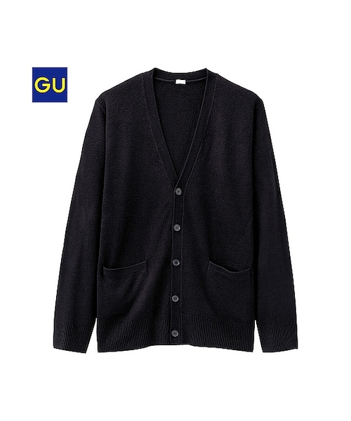 GU（ジーユー）の「（GU）カシミヤタッチカーディガン（長袖）（MEN ⁄ パーカ・カーディガン・メンズ・BEIGE/NAVY/BLACK/PURPLE/DARK GREEN/DARK GRAY・M/S/XL/L）」の2枚目の写真
