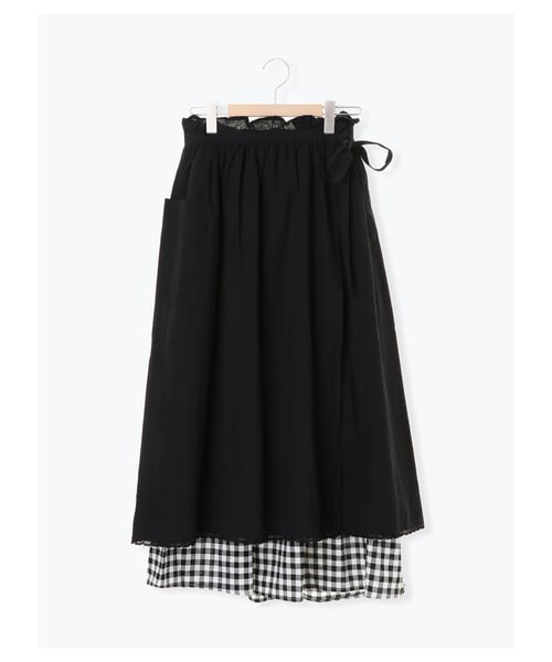 Samansa Mos2(サマンサ モスモス)の「2枚重ねエプロンスカート(スカート・オフホワイト/ブラック/ラベンダー・F)」の12枚目の写真