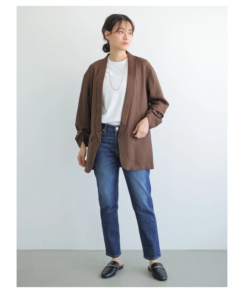 AMERICAN HOLIC（アメリカンホリック）の「【先行予約】リネンブレンドジャケット（ジャケット/アウター・ベージュ/ブラウン・M/L）」の11枚目の写真