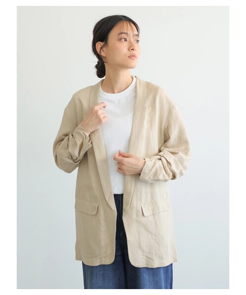 AMERICAN HOLIC（アメリカンホリック）の「【先行予約】リネンブレンドジャケット（ジャケット/アウター・ベージュ/ブラウン・M/L）」の14枚目の写真