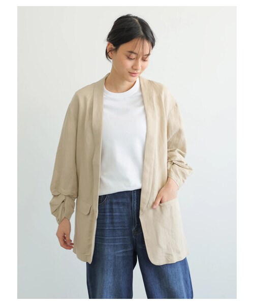 AMERICAN HOLIC（アメリカンホリック）の「【先行予約】リネンブレンドジャケット（ジャケット/アウター・ベージュ/ブラウン・M/L）」の15枚目の写真