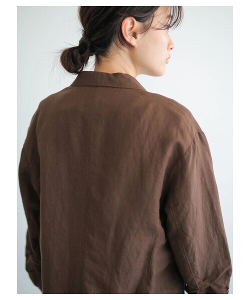 AMERICAN HOLIC（アメリカンホリック）の「【先行予約】リネンブレンドジャケット（ジャケット/アウター・ベージュ/ブラウン・M/L）」の6枚目の写真