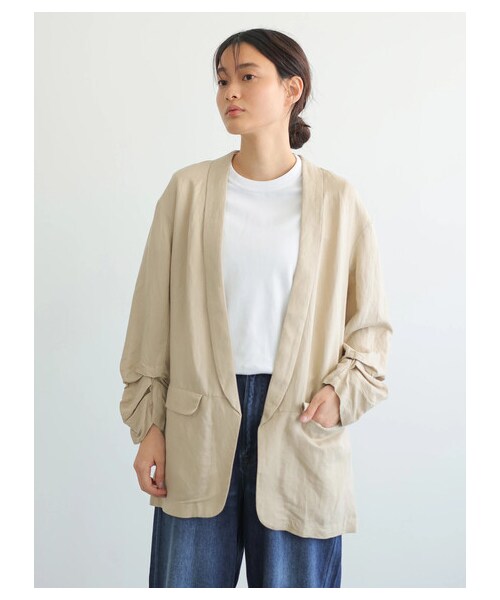 AMERICAN HOLIC（アメリカンホリック）の「【先行予約】リネンブレンドジャケット（ジャケット/アウター・ベージュ/ブラウン・M/L）」の13枚目の写真