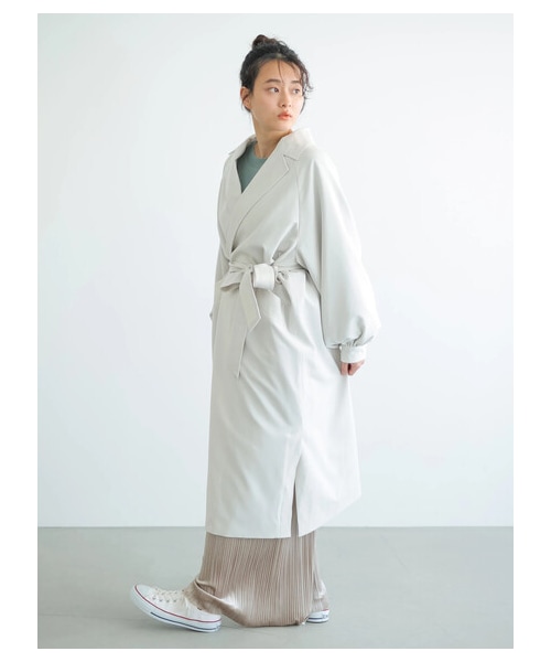 AMERICAN HOLIC（アメリカンホリック）の「【先行予約】花粉防止袖ギャザーデザイントレンチコート（ジャケット/アウター・ライトグレー/ブラック/ライトベージュ/ブルー・F）」の17枚目の写真