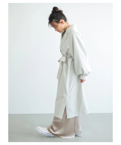 AMERICAN HOLIC（アメリカンホリック）の「【先行予約】花粉防止袖ギャザーデザイントレンチコート（ジャケット/アウター・ライトグレー/ブラック/ライトベージュ/ブルー・F）」の19枚目の写真
