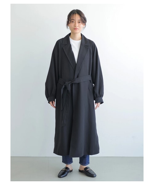 AMERICAN HOLIC（アメリカンホリック）の「【先行予約】花粉防止袖ギャザーデザイントレンチコート（ジャケット/アウター・ライトグレー/ブラック/ライトベージュ/ブルー・F）」の2枚目の写真