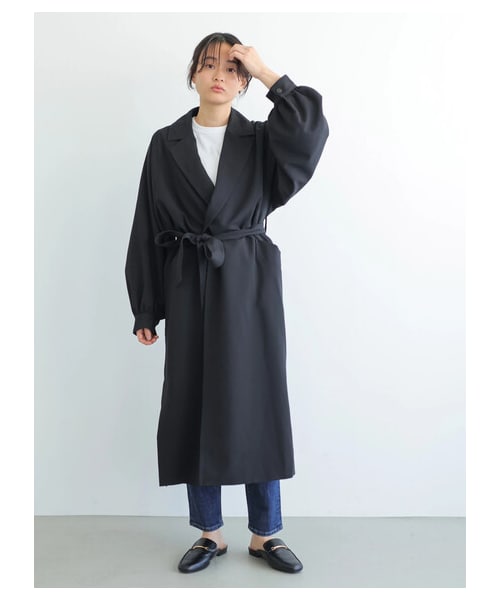 AMERICAN HOLIC（アメリカンホリック）の「【先行予約】花粉防止袖ギャザーデザイントレンチコート（ジャケット/アウター・ライトグレー/ブラック/ライトベージュ/ブルー・F）」の11枚目の写真